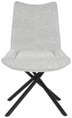 Set Of 2 Modern Grey Fabric Dining Chair With Black Metal Legs