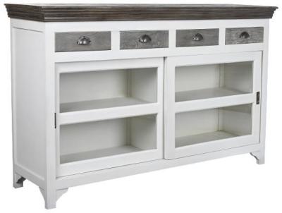 Glam Grey Mango Wood 165cm Medium Buffet Sideboard 2 Doors