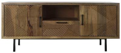 Modern Light Brown Mango Wood 125 Tv Unit