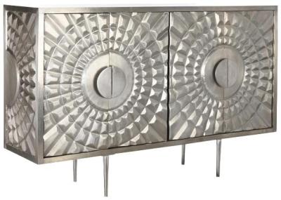 Mango Wood And Metal Medium Buffet Sideboard 4 Doors