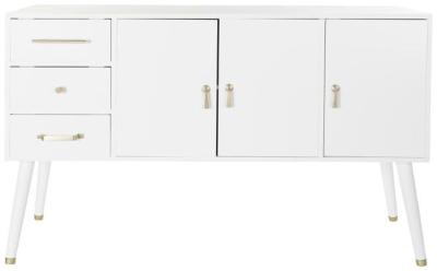 White Wooden 120cm Small Sideboard 3 Door