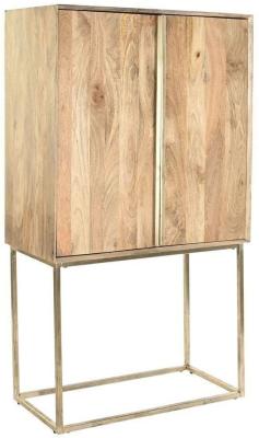 Product photograph of Light Brown Mango Wood 2 Door Hall Cabinet from Choice Furniture Superstore