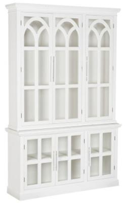 White 6 Door Glass Display Cabinet