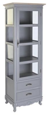 Grey 1 Door Glass Small Display Cabinet