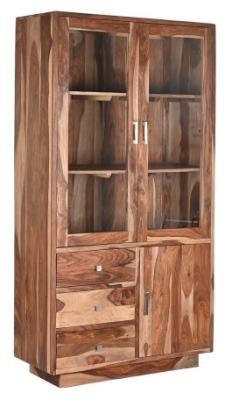 Sheesham 3 Door Glass Display Cabinet