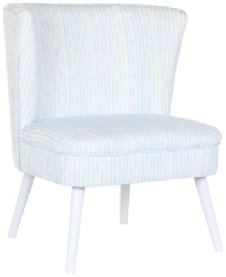 Blue And White Fabric Stripes Armchair