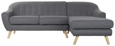 Scandi Grey Fabric Couch Corner Sofabed