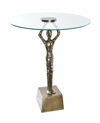 Golden Metal Man Aged Side Table