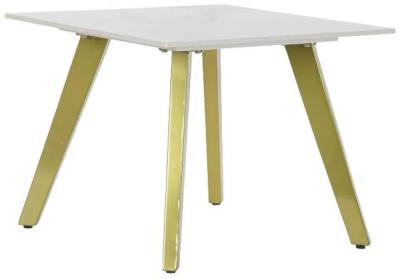 Modern Golden And White Ceramic Side Table