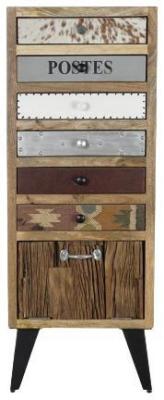 African Multi Coloured 6 Drawer Narrow Chest