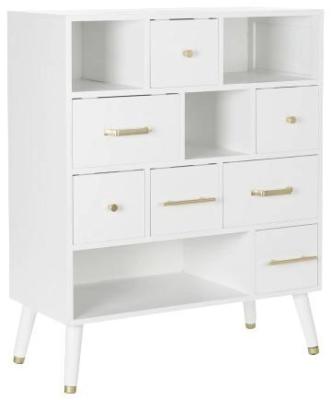 Glam White Wood 7 Drawer Chest