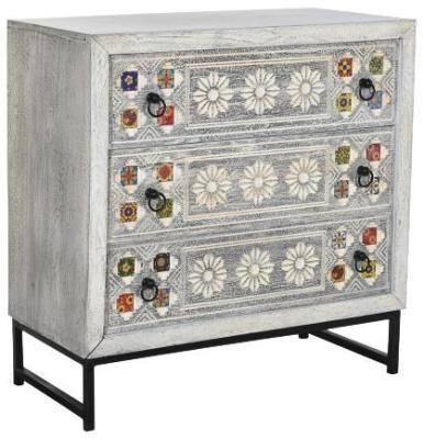 Indian Multi Coloured 3 Drawer Small Chest