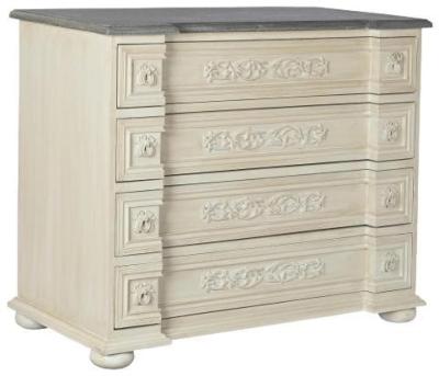 Romantic Beige Wood 4 Drawer Chest