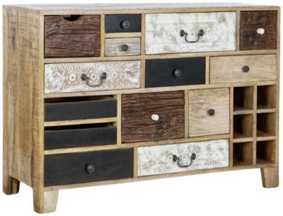 African Mango Wood Multi Drawer Wide Chest