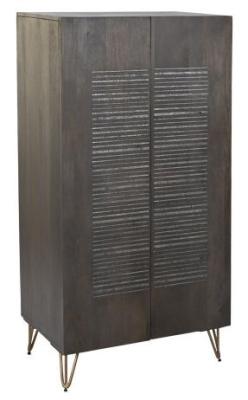 Modern Brown Mango Wood 2 Door Hall Cabinet