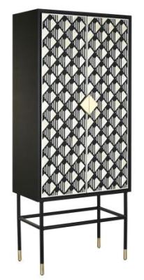 Product photograph of Black And White Bone Rasin 2 Door Hall Cabinet from Choice Furniture Superstore