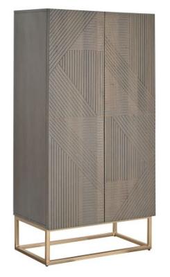 Modern Dark Grey Wooden 2 Door Hall Cabinet