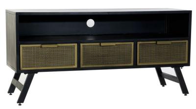 Vintage Black Metal 125cm Tv Unit