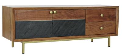 Alpine Brown Acacia Wood 130cm Tv Unit