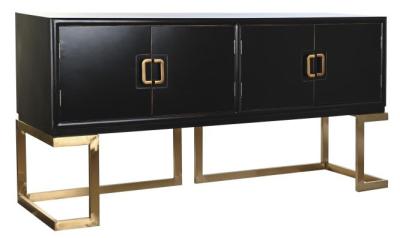 Brooklyn Black Wooden 180cm Large Buffet Sideboard 4 Doors