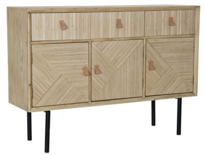 Ballia Natural Wooden 120cm Small Buffet Sideboard 3 Doors