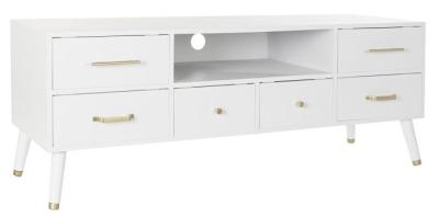 Glam White Wooden 140cm Tv Unit