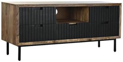 Loft Black Mango Wood 125cm Tv Unit