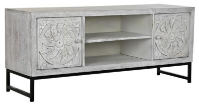 Madison White Mango Wood 130cm Tv Unit