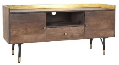 Indian Dark Brown Mango Wood 130cm Tv Unit