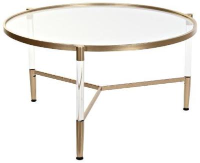 Glam White Acrylic Round Coffee Table