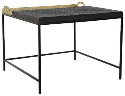 Product photograph of Glam Black Metal Tray Coffee Table from Choice Furniture Superstore