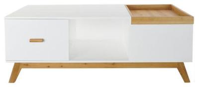 Product photograph of Scandi White Wooden Storage Coffee Table from Choice Furniture Superstore