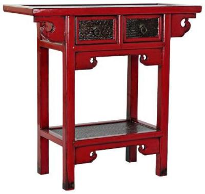 Brooklyn Red Wood 2 Drawer Console Table