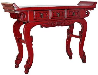 Brooklyn Red Wood 3 Drawer Console Table