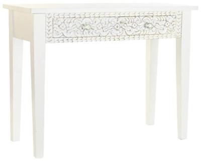 Product photograph of Bliss White Mango Wood 2 Drawer Console Table from Choice Furniture Superstore