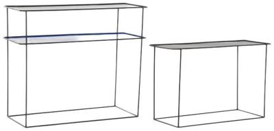 Modern Blue And Black Metal Set Of 2 Console Table