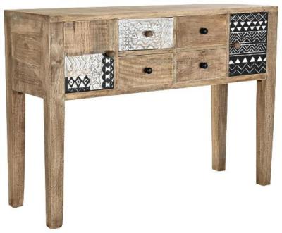 Product photograph of African Mango Wood 4 Drawer Console Table from Choice Furniture Superstore