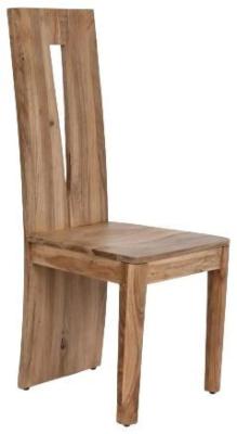 Set Of 2 Modern Natural Acacia Wood Dining Chair