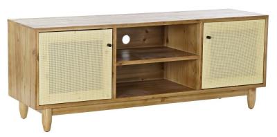 Glam Brown Wood And Rattan 140cm Tv Unit