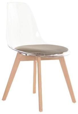 Set Of 2 Urban Beige Wood Dining Chair