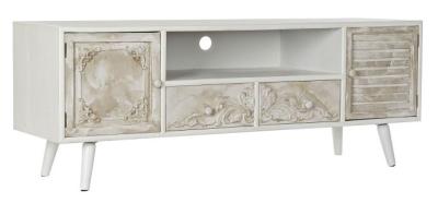 Ballia White Wooden Tv Unit