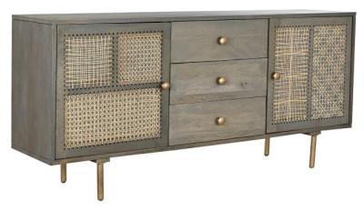 Tropical Grey Mango Wood 160cm Medium Buffet Sideboard 2 Doors