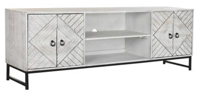 Madison White Mango Wood 180cm Tv Unit