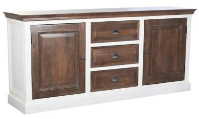 Modern Dark Brown Mango Wood 180cm Large Buffet Sideboard 2 Doors