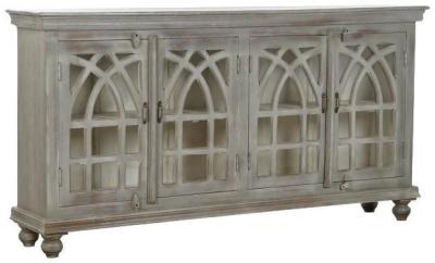 Product photograph of Romantic Grey Wooden Extra Large Buffet Sideboard - 4 Doors from Choice Furniture Superstore