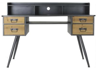 Product photograph of Indo Industrial Style Black Metal 4 Drawer Desk from Choice Furniture Superstore