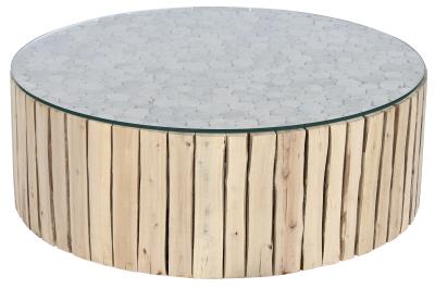 Product photograph of Balinese Glass Top Round Coffee Table from Choice Furniture Superstore