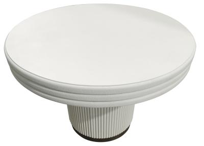 Product photograph of Chic White Wood Round Fluted Base Coffee Table from Choice Furniture Superstore