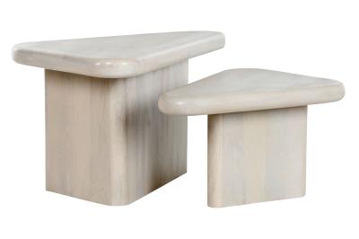 Product photograph of Indore Set Of 2 Mango Wood Triangle Coffee Table from Choice Furniture Superstore