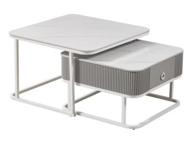 Product photograph of Glam White Metal Storage Coffee Table from Choice Furniture Superstore